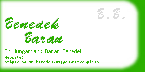 benedek baran business card